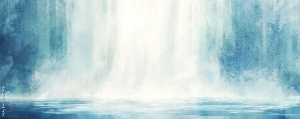 Tranquil Blue Waterfall - Abstract Water Painting. Tranquil Blue Waterfall - Abstract Water Painting.