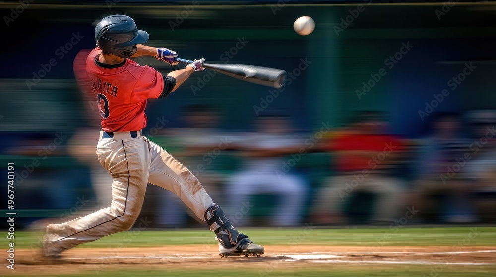 A baseball player swings at a pitch, capturing the dynamic motion of the game. A baseball player swings at a pitch, capturing the dynamic motion of the game.