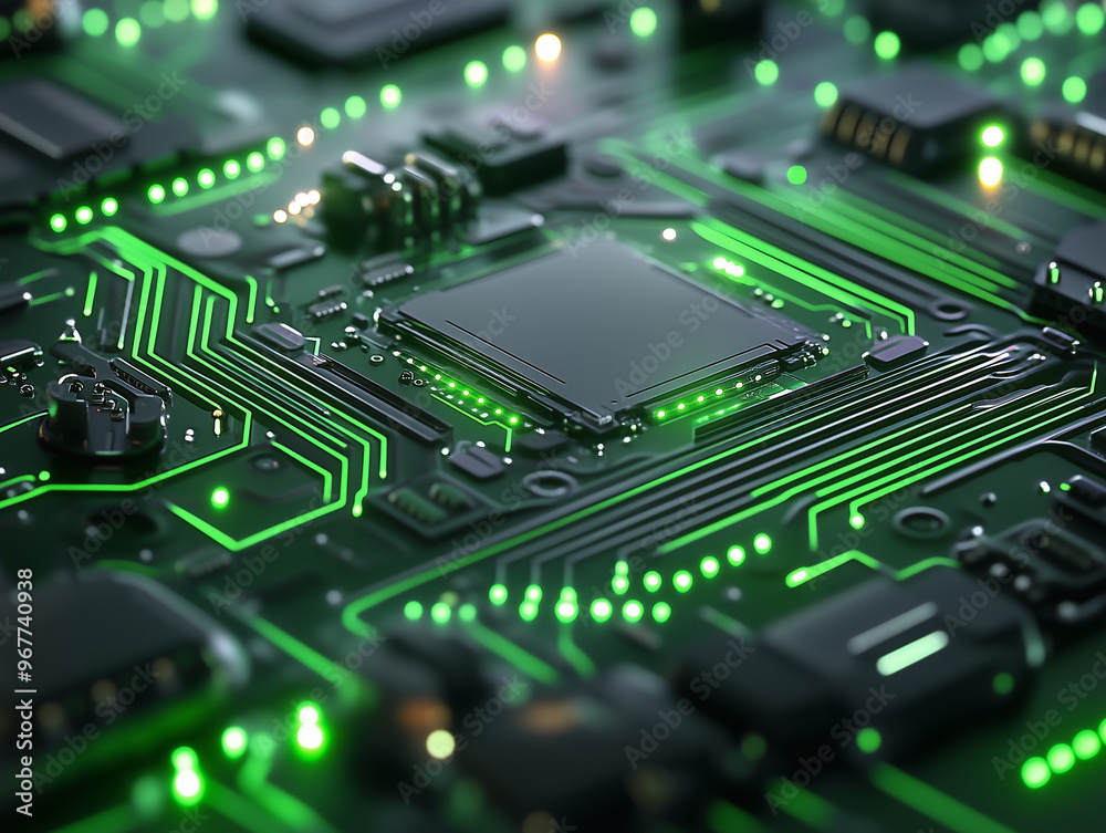 The green technology circuit diagram looks futuristic The green technology circuit diagram looks futuristic