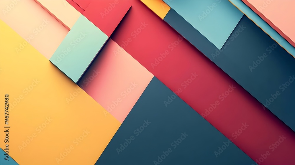 Vibrant Geometric Abstract Composition with Overlapping Colorful Shapes and Patterns Vibrant Geometric Abstract Composition with Overlapping Colorful Shapes and Patterns