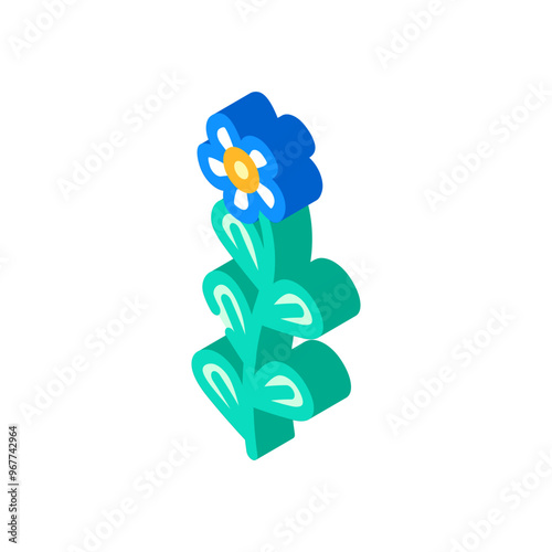 brahmi ayurvedic herb isometric icon vector. brahmi ayurvedic herb sign. isolated symbol illustration photo