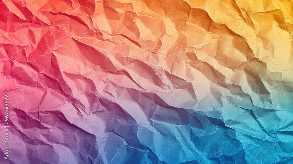 custom made wallpaper toronto digitalA colorful gradient overlayed on a crumpled kraft paper texture, adding a raw and organic element to the design.