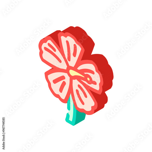 hibiscus ayurvedic herb isometric icon vector. hibiscus ayurvedic herb sign. isolated symbol illustration photo