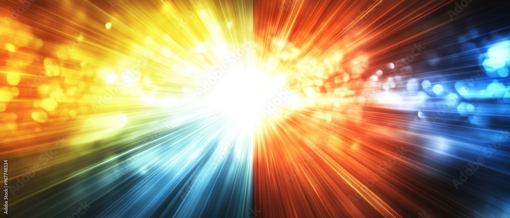 Obraz premium Abstract futuristic background of light colors versus two directions background wallpaper AI generated image