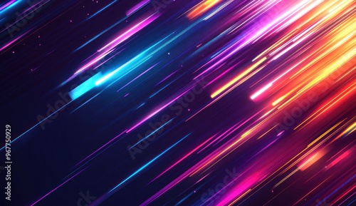 Abstract Background with Neon Lights