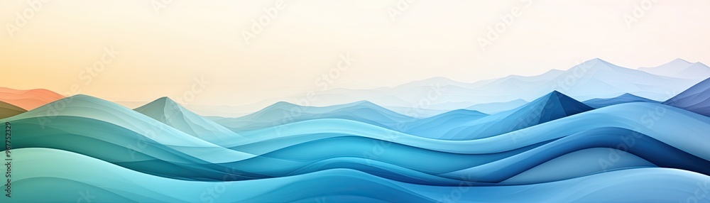 Abstract Blue Mountain Landscape Abstract Blue Mountain Landscape