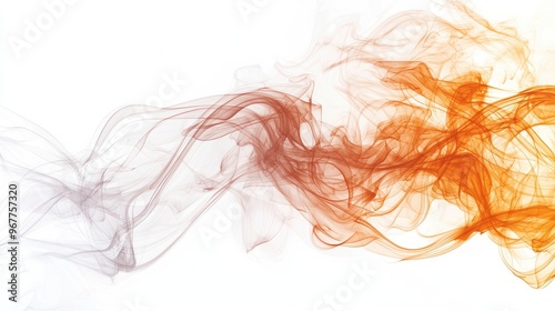 6d a background of fire and smoke Isolated on a white background photo