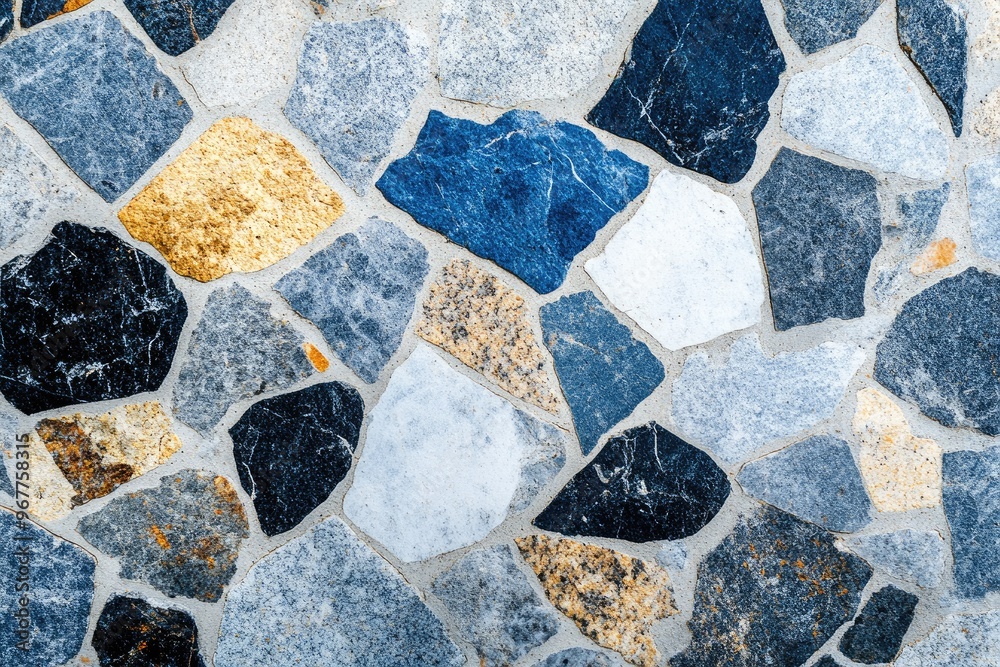 Fototapeta premium Stone wall with various colors. Perfect for a background to showcase text or designs.