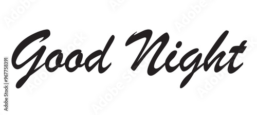 Good night calligraphy.Vector illustration isolated on white background.