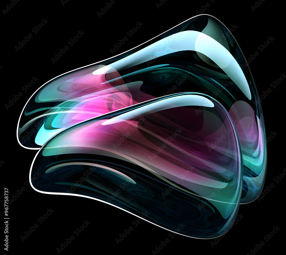 3d render abstract art with a surreal glass sphere or ball in a ...