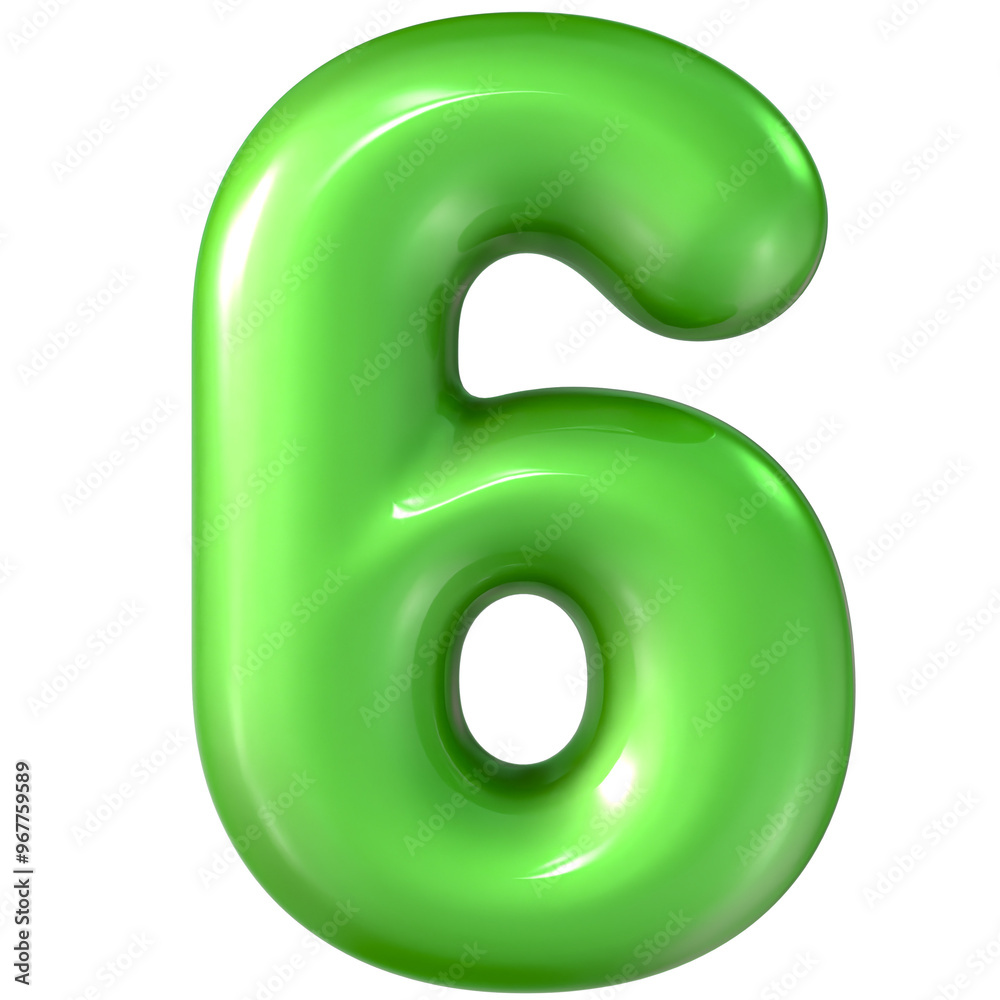 Balloon Green Number 6 3d Rendering Balloon Green Number 6 3d Rendering