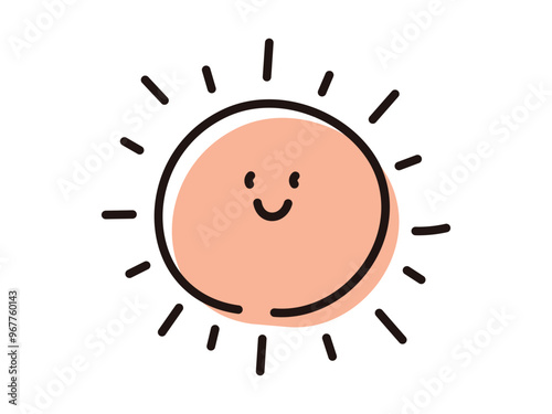 手描きの天気_太陽さん