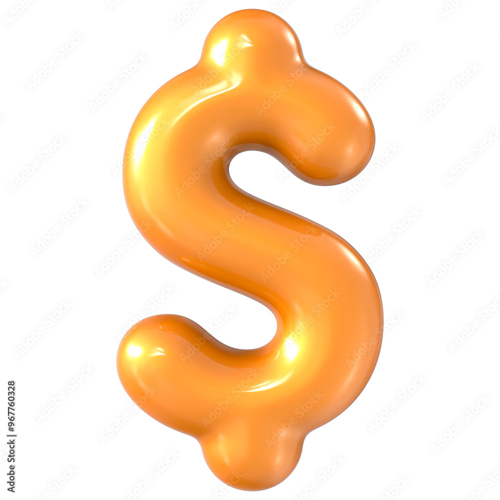 Balloon Yellow Dollar 3d Render Balloon Yellow Dollar 3d Render