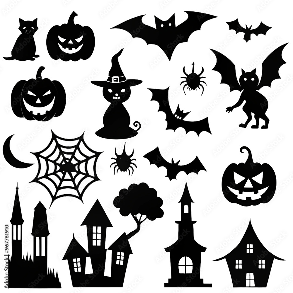 Fototapeta premium halloween icons set