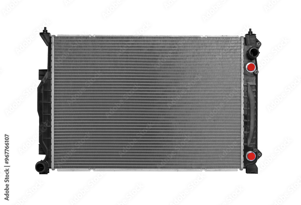 Car radiator isolated on white.
