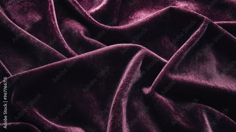 Obraz premium A detailed shot of a velvety texture in a dark aubergine shade, emphasizing the richness and softness of the fabric