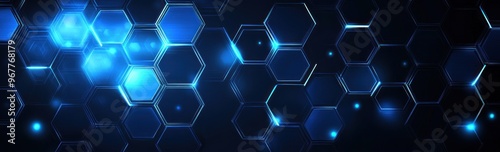 Abstract Blue Hexagon Pattern Background