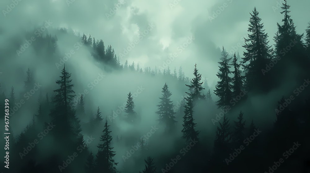 Obraz premium fog in the forest