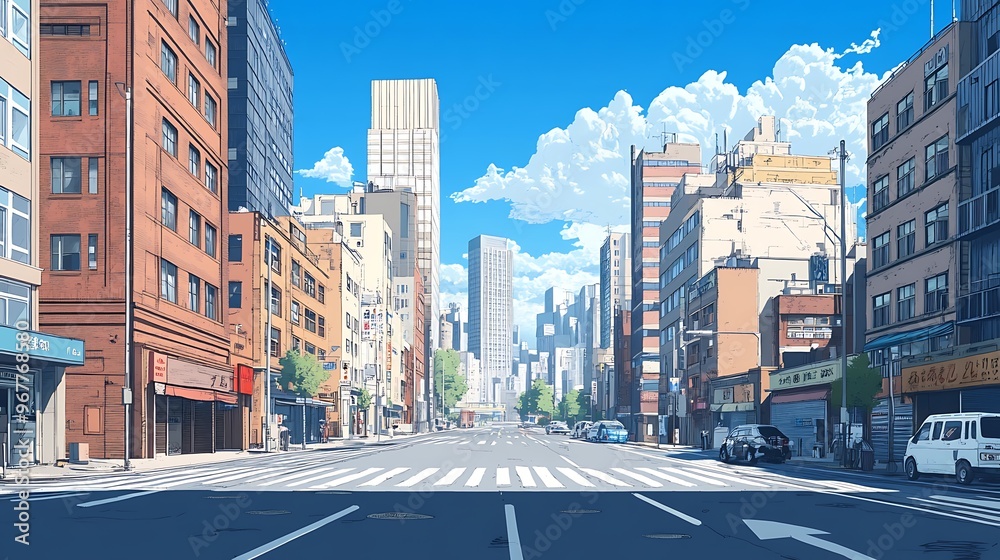 Naklejka premium Cityscape Illustration