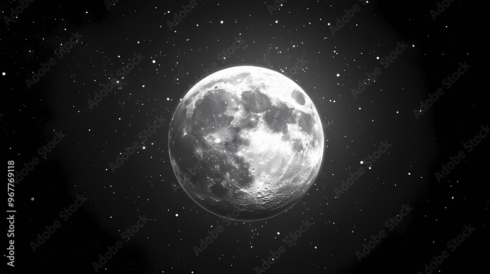 Fototapeta premium Png full moon design element. Full Moon Night. Illustration
