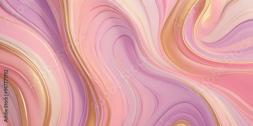 Painting organic pink lines and waves as abstract wallpaper background design. AI generated