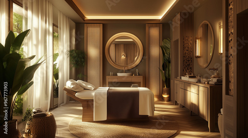 Luxury Spa Treatment Room with Warm Natural Light