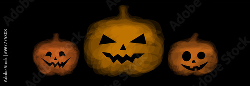 happy halloween background with pumpkins 