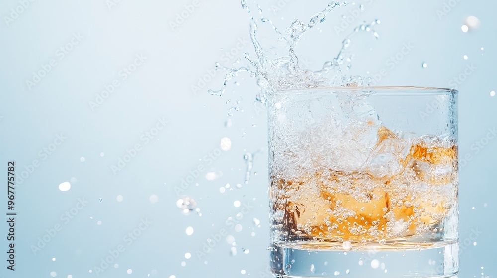 close-up of a glass being filled with liquid, with splashes and water droplets spilling over the edge close-up of a glass being filled with liquid, with splashes and water droplets spilling over the edge