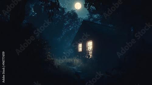 Luminous Cabin in the Night