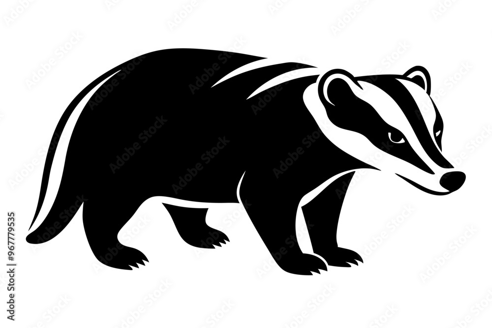 Fototapeta premium Vector cartoon illustration of a cute, isolated black bear cub, a wild mammal animal