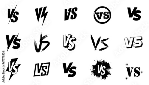 Versus icons. Versus icons set. VS letters set. Battle icons. Vector