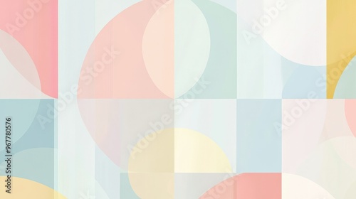 Wallpaper Mural A seamless background with soft pastel colors and abstract geometric shapes, perfect for modern designs and digital projects Torontodigital.ca