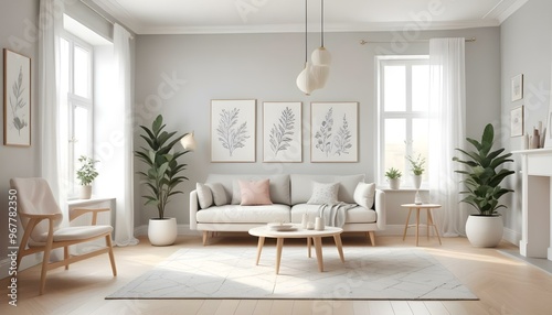 Photo interior modern design room 3d illustration;