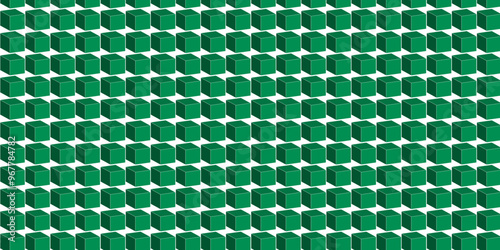 threedimensional cube bg pattern.  green background 