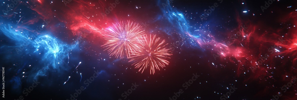Fototapeta premium Fireworks in the Galaxy