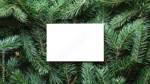 Blank Card in Evergreen Tree