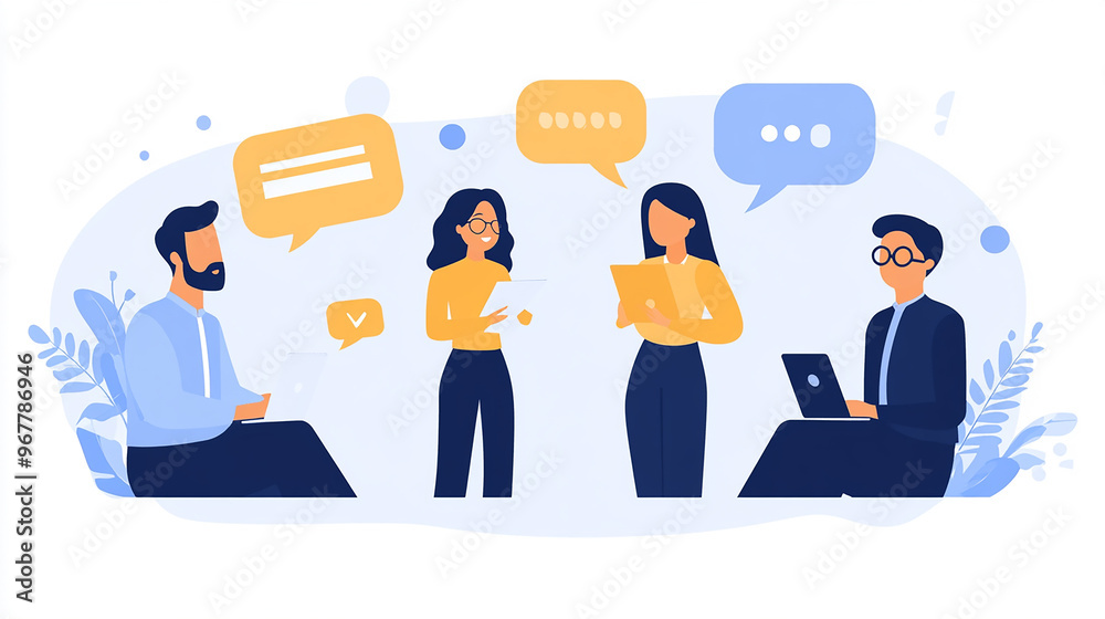 Open communication fosters transparency and paves the way for business success Illustration Flat design Open communication fosters transparency and paves the way for business success Illustration Flat design