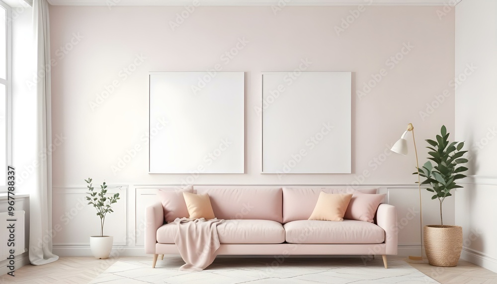 Fototapeta premium Photo interior modern design room 3d illustration;