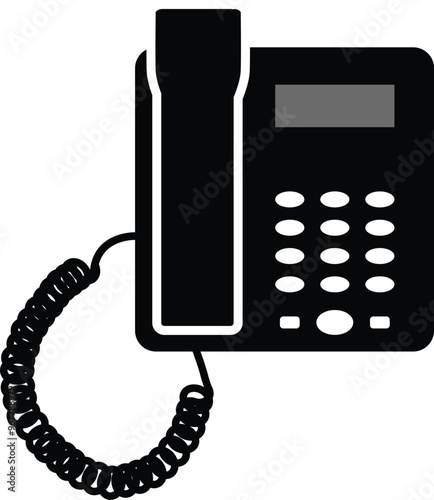 Landline Basic Phone, Booking sign, Room service, Telephone Icon, office phone
