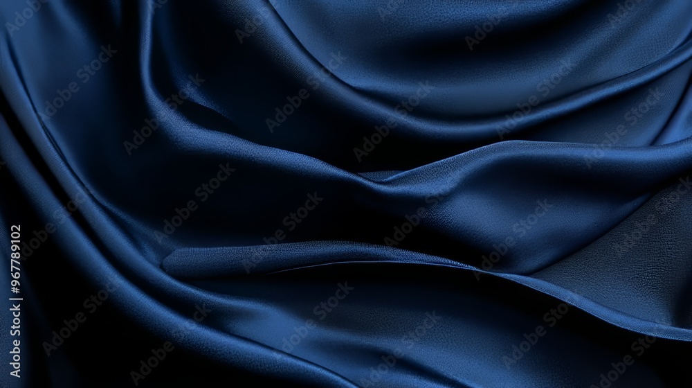 Obraz premium a rich textured cotton fabric in a deep navy blue