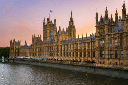 Westminster palace or Houses of parliament and Big Ben tower, London, UK.