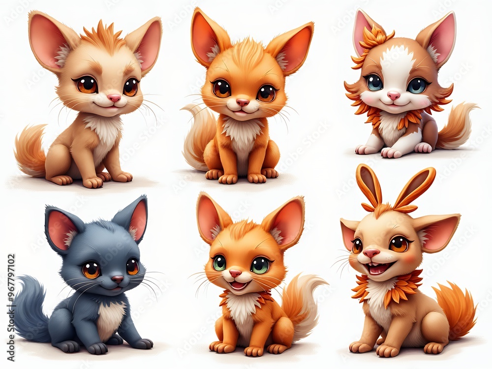 a set of funny made-up animals a set of funny made-up animals