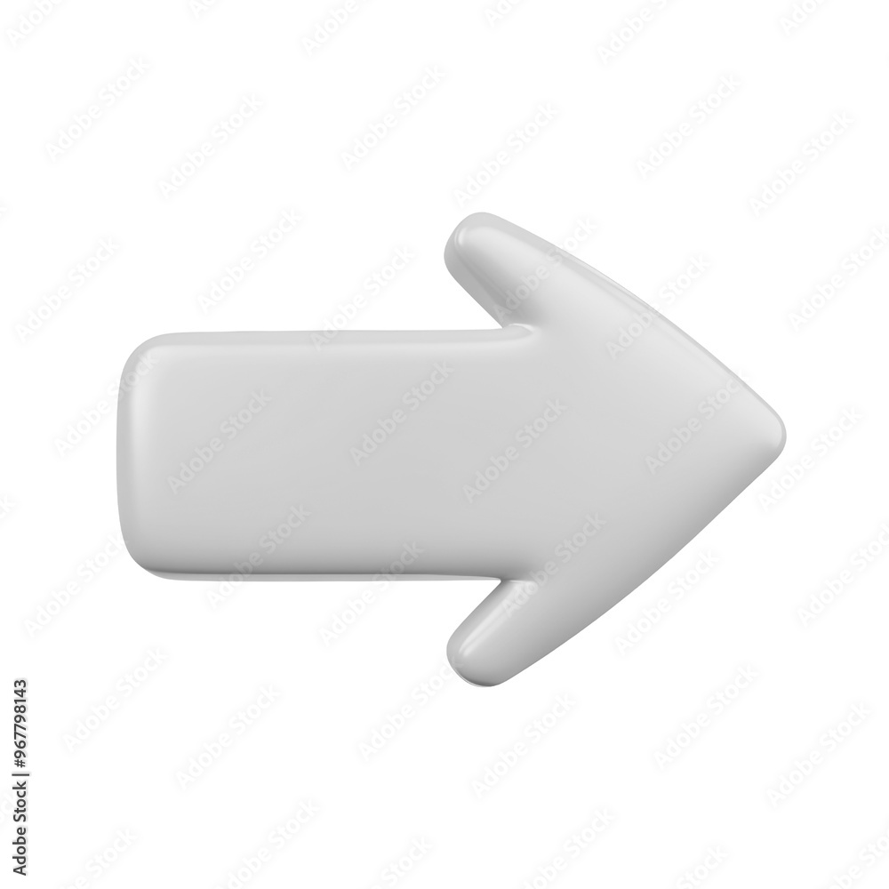 white arrow 3d render icon isolated on transparent background cutout white arrow 3d render icon isolated on transparent background cutout
