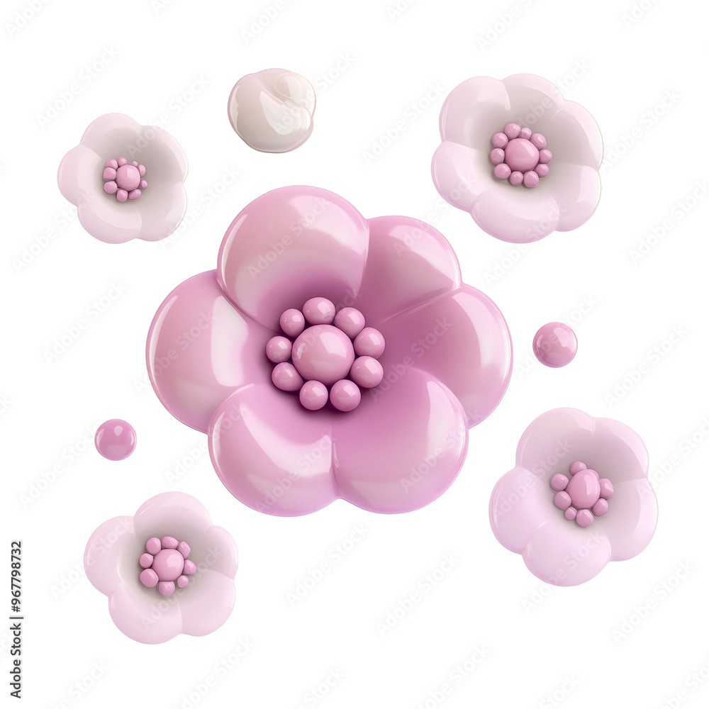 falling pink flowers 3d render icon isolated on transparent background cutout falling pink flowers 3d render icon isolated on transparent background cutout