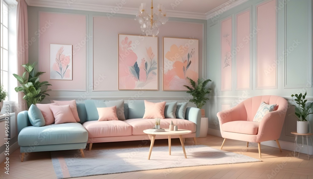 custom made wallpaper toronto digitalPhoto interior modern design room 3d illustration;