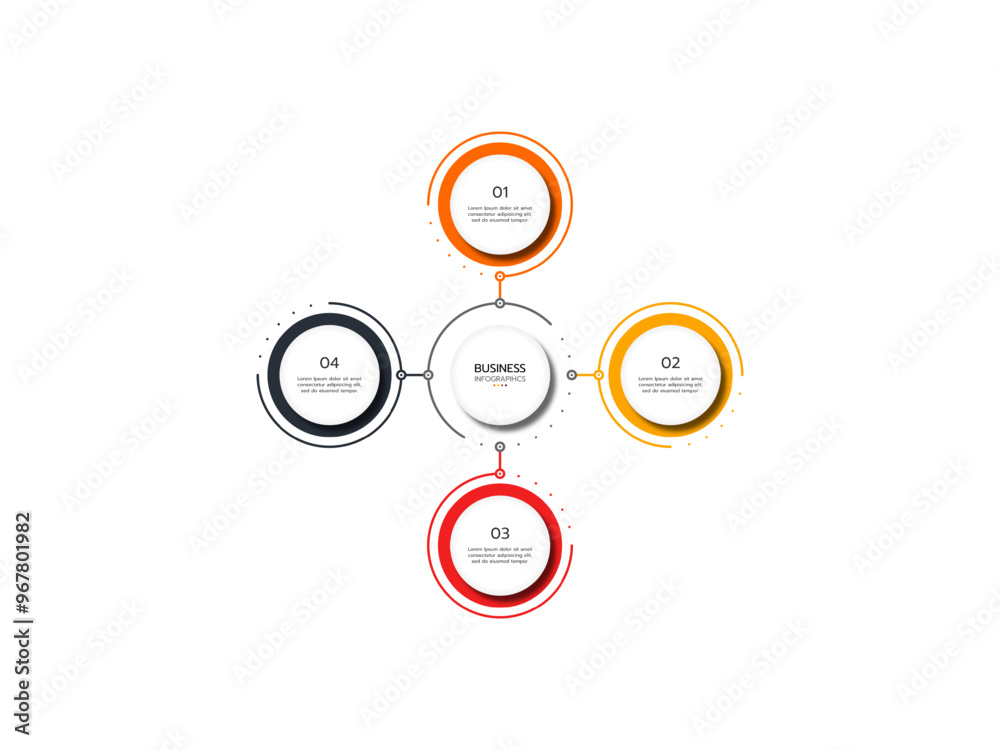 Modern infographic template. Creative circle elements design. Business concept with 4 options, steps, parts. Modern infographic template. Creative circle elements design. Business concept with 4 options, steps, parts.