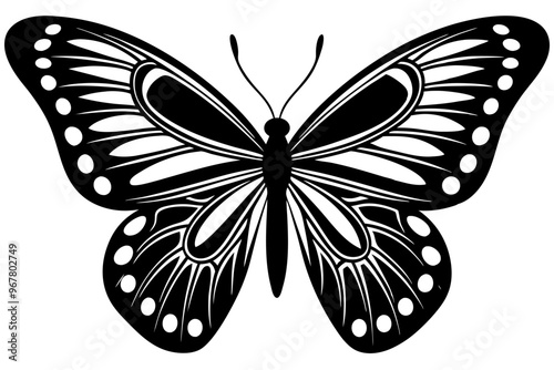  butterfly silhouettes collection, vector illustration isolated on a white background
