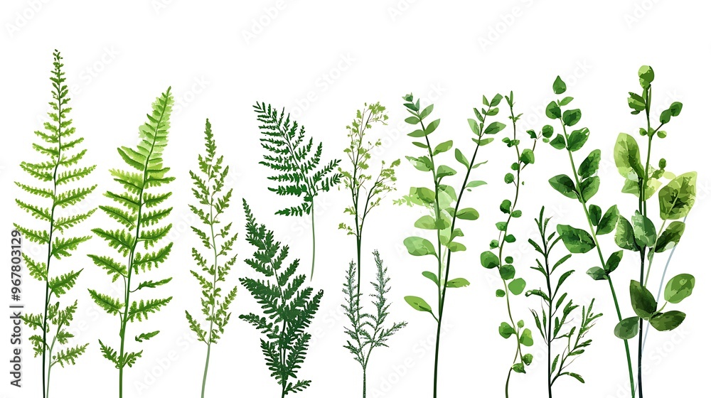 Green Lush Foliage Illustration Green Lush Foliage Illustration
