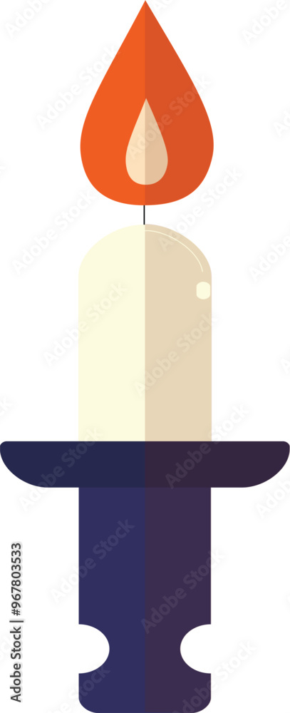 Flat style burning candle on solid background:
Flat style burning candle on solid background: