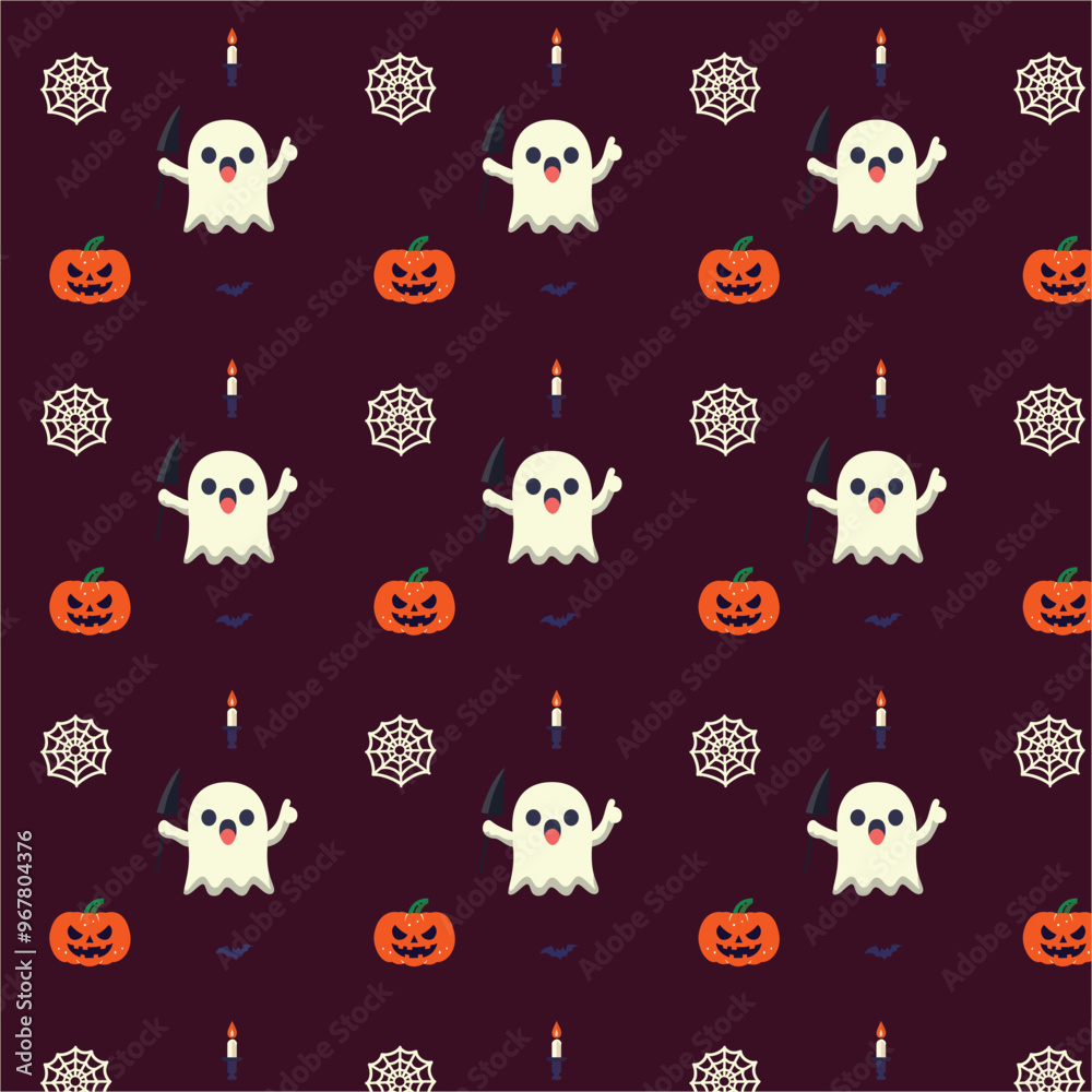 Fototapeta premium Patterns with Cute Ghosts